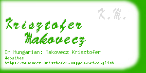 krisztofer makovecz business card